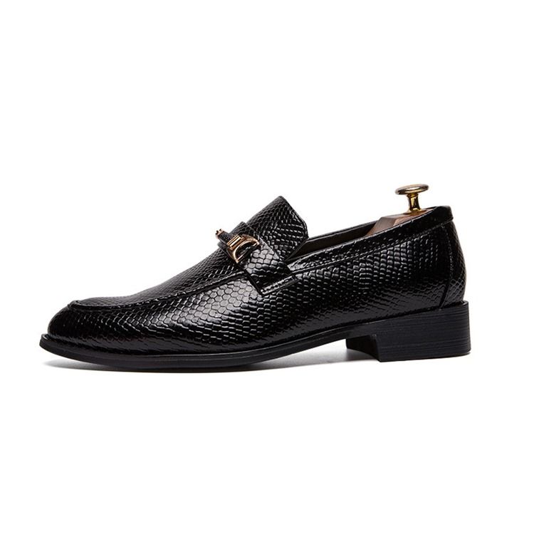 Pu Serpentine Toe Redondo Masculino Sapatos