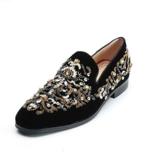 Rhinestone Round Toe Masculino Oxfords