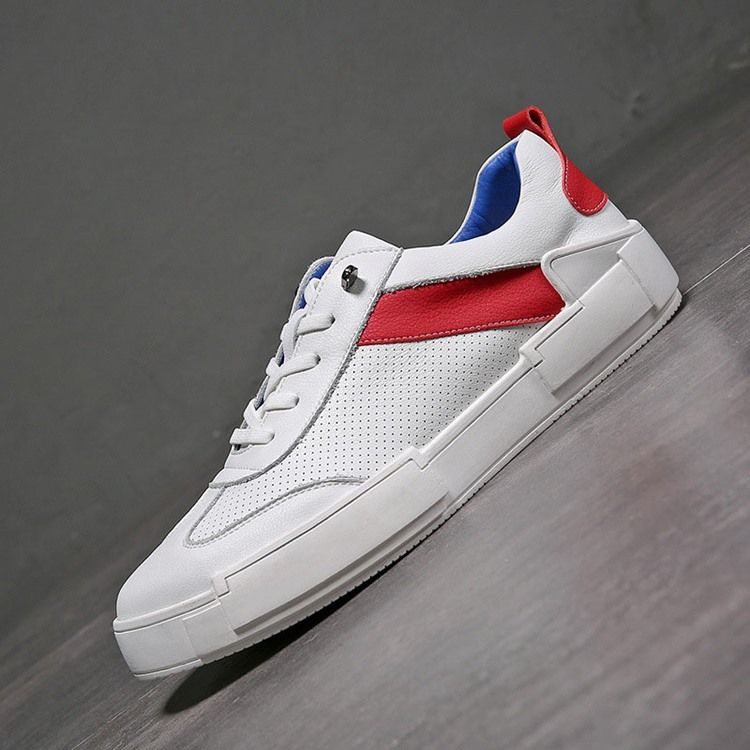 Elastic Band Color Block Rodada Toe Sapatos De Skate Masculinos