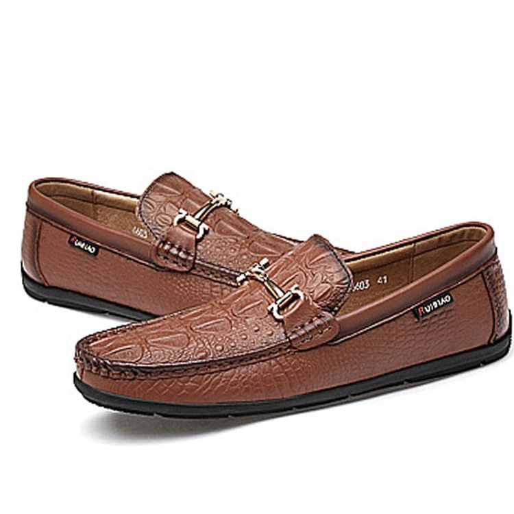 Mocassins Masculinos Com Corte Decotado Liso