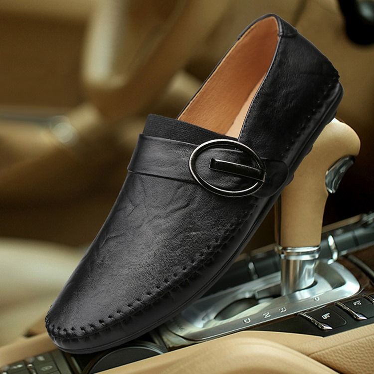 Mocassins Masculinos Com Fivela De Poliéster