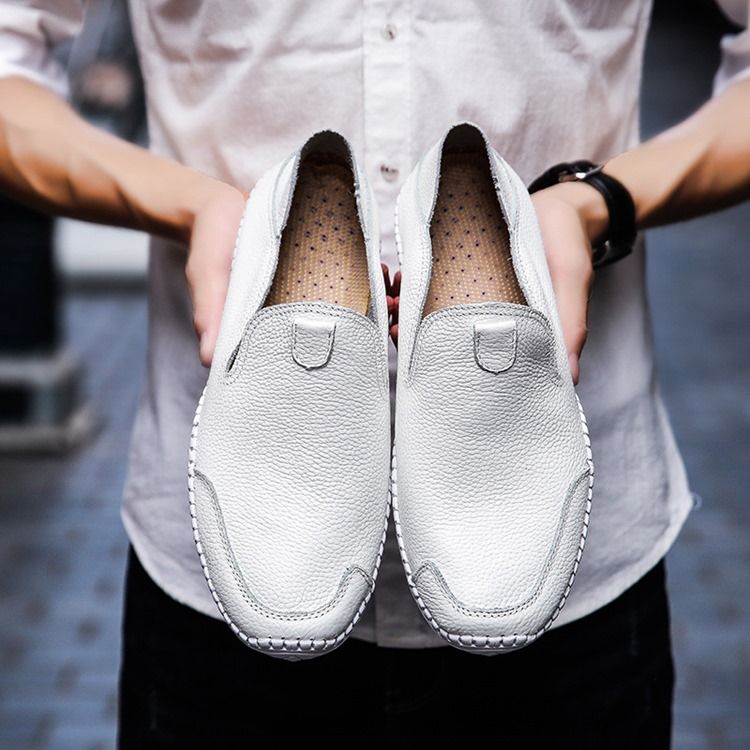 Mocassins De Pu Slip-on Round Toe Masculino Confortáveis