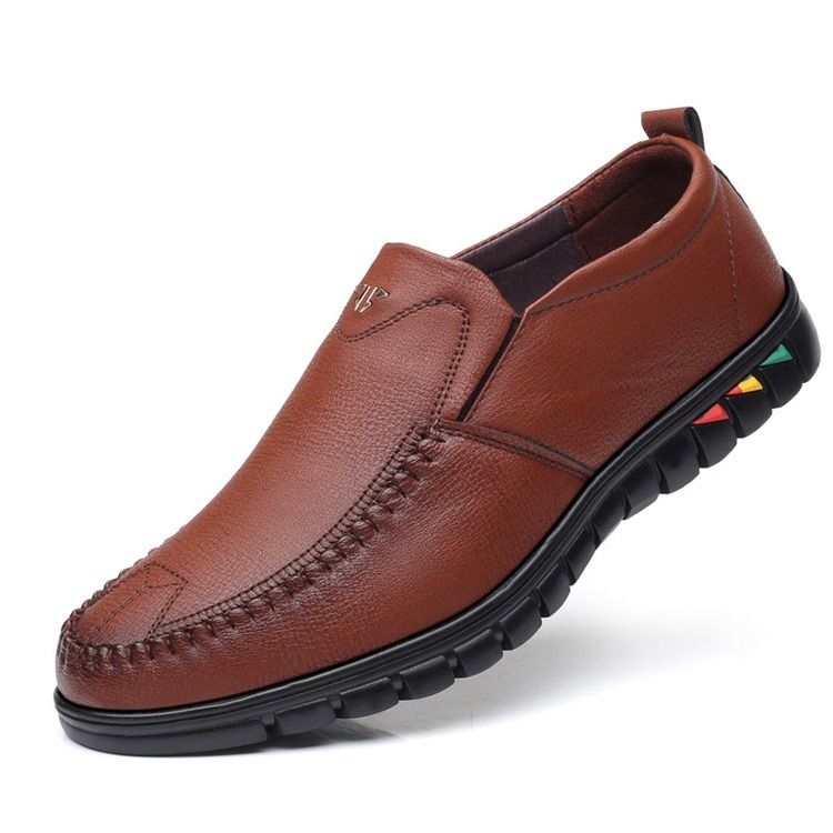 Pu Slip-on Round Toe Calçados Masculinos Confortáveis