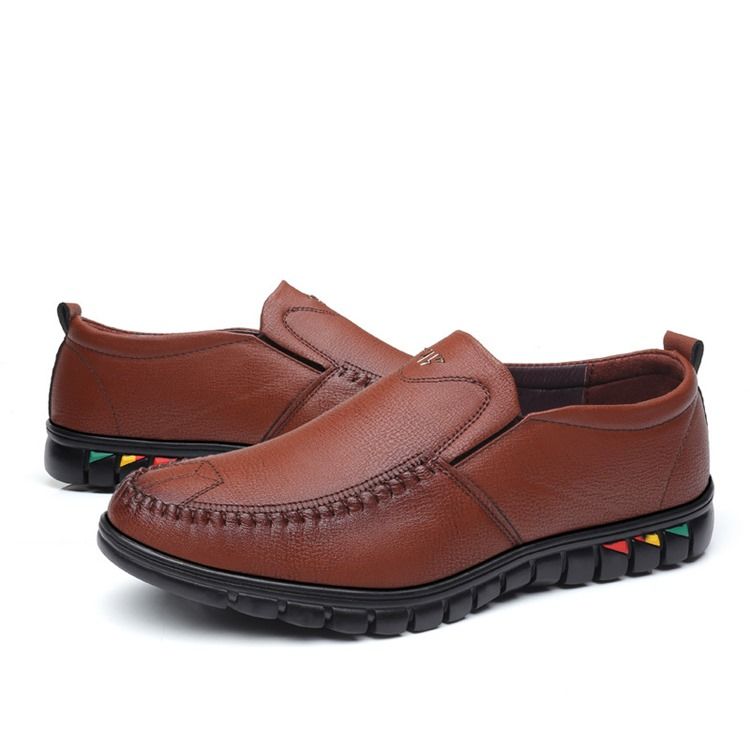 Pu Slip-on Round Toe Calçados Masculinos Confortáveis