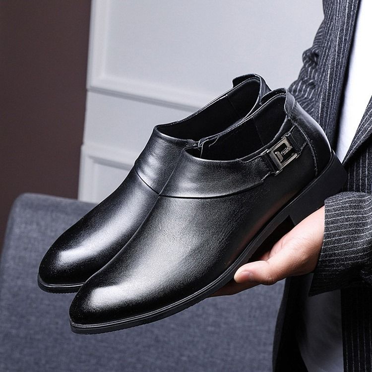 Sapatos Masculinos Simples Com Corte Decotado E Ponta Superior