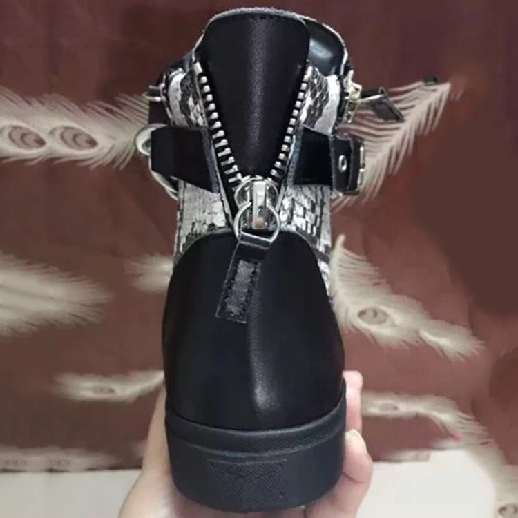 Sapatos Skatistas De Corte Alto Masculino Com Zíper Superior