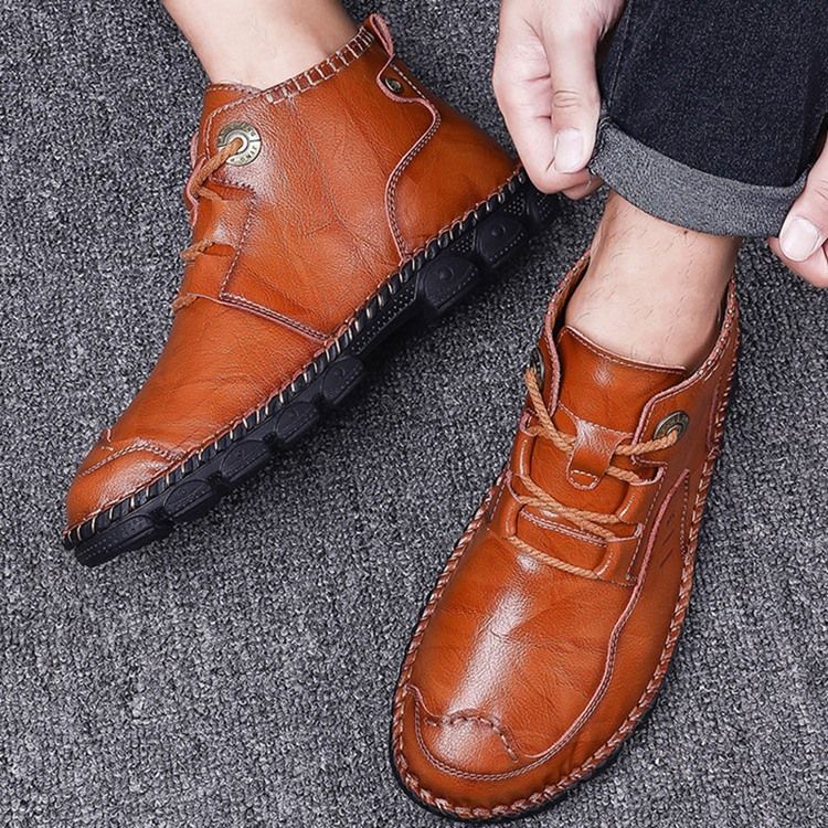 Sapatos De Trabalho Masculinos Com Cordões De Plumagem