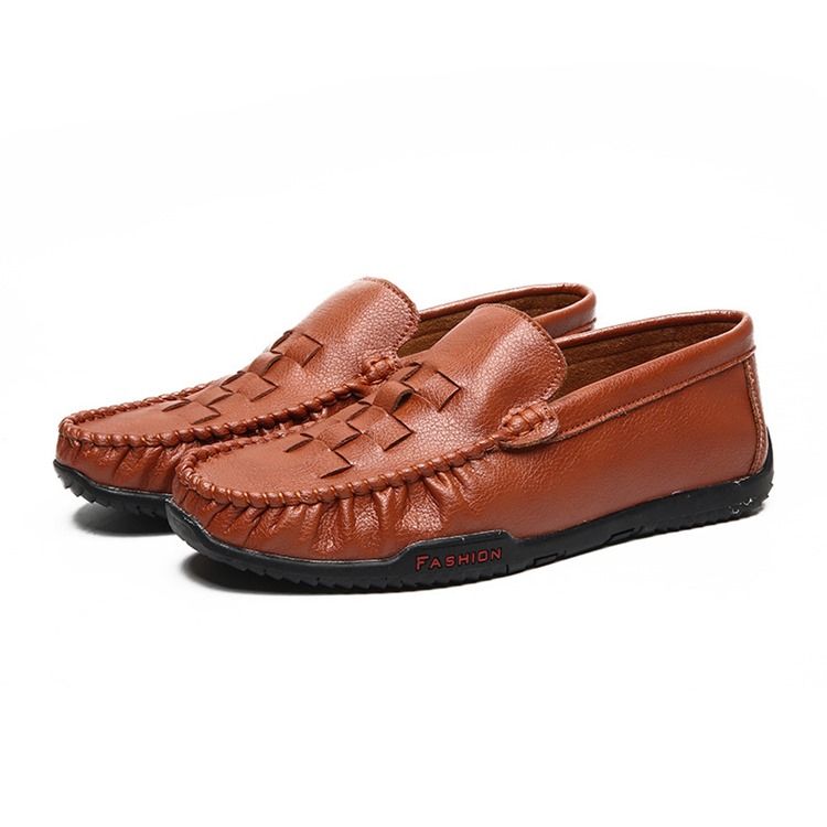 Simples Slip-on Redondo Toe Slip-on Calçados Casuais Masculinos