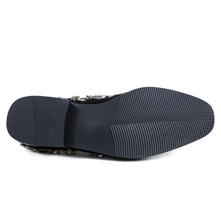 Strass Redondo Toe Calçado Casual Masculino