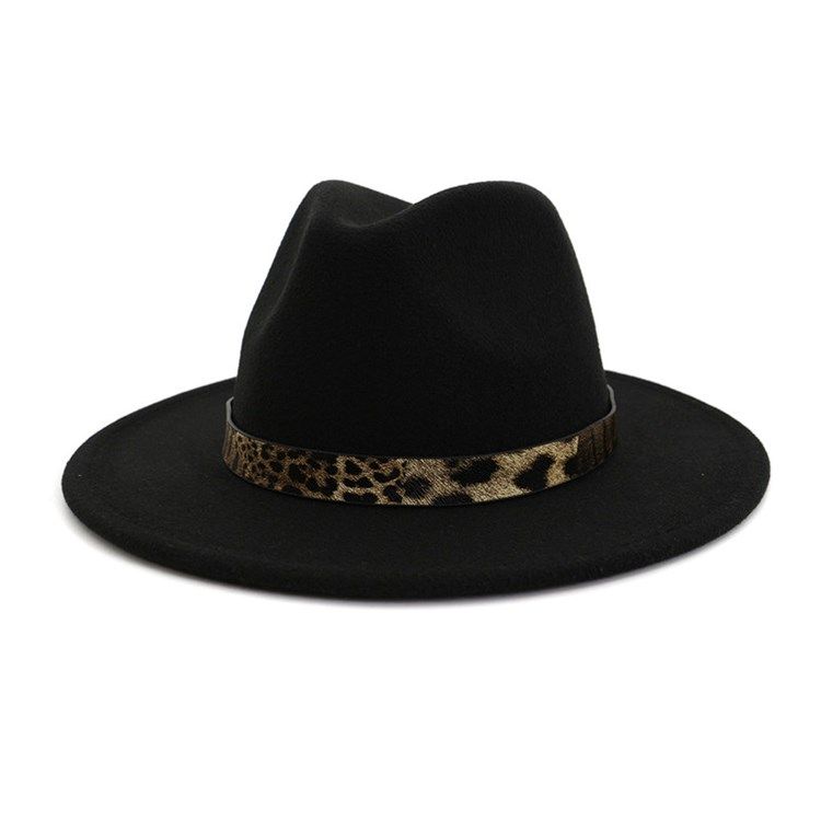 Chapéu Fedora Feminino Com Estampa Leopardo De Inverno