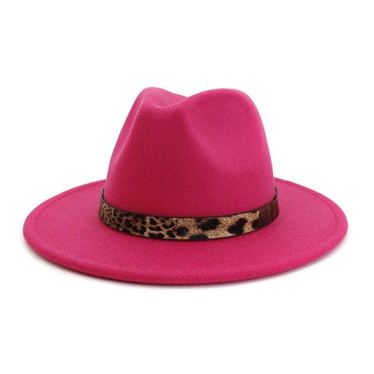 Chapéu Fedora Feminino Com Estampa Leopardo De Inverno