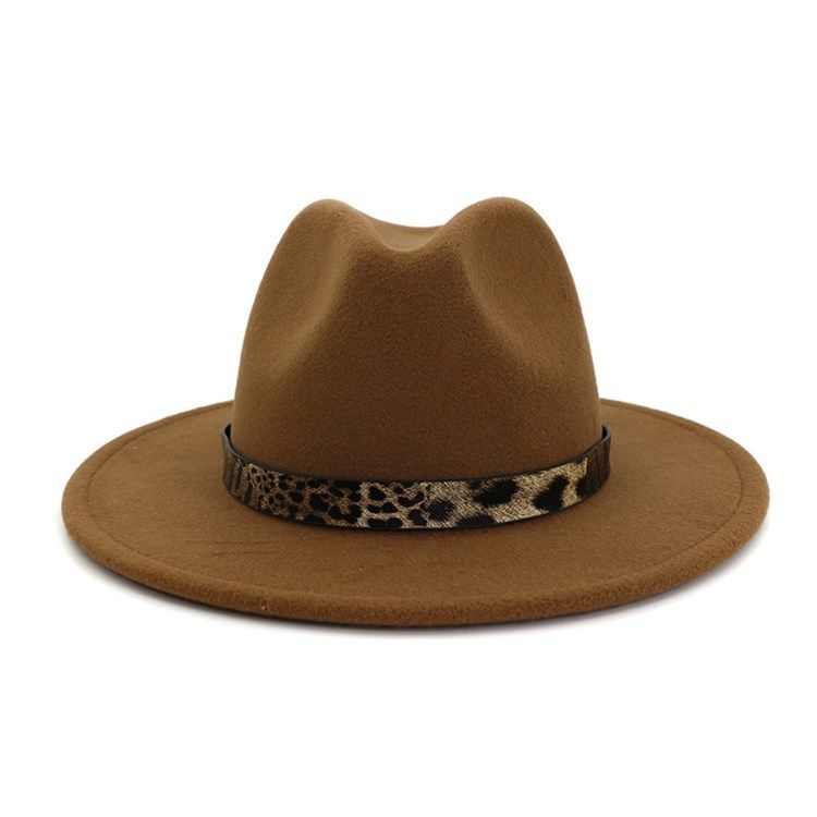 Chapéu Fedora Feminino Com Estampa Leopardo De Inverno