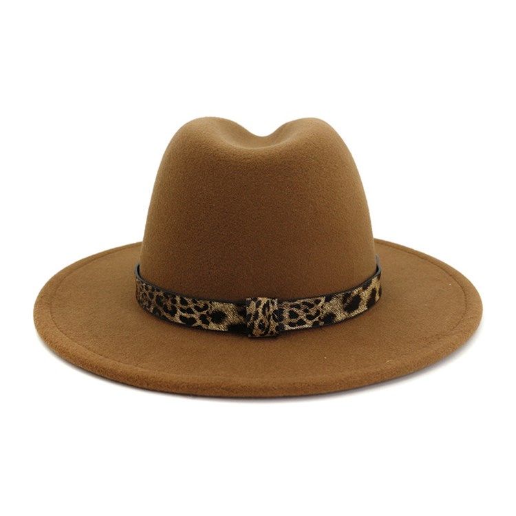 Chapéu Fedora Feminino Com Estampa Leopardo De Inverno