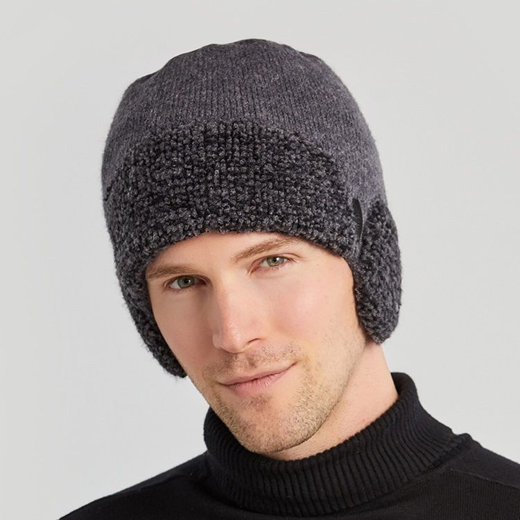 Chapéu De Malha Masculina De Lã De Lã Cor Bloco Chapéus De Inverno