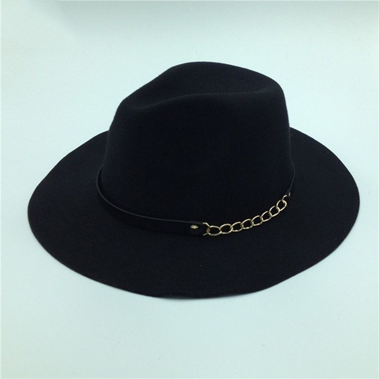 Fedora Wool Feminino Mistura Chapéus Simples De Inverno