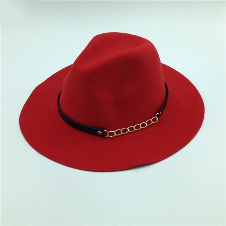 Fedora Wool Feminino Mistura Chapéus Simples De Inverno