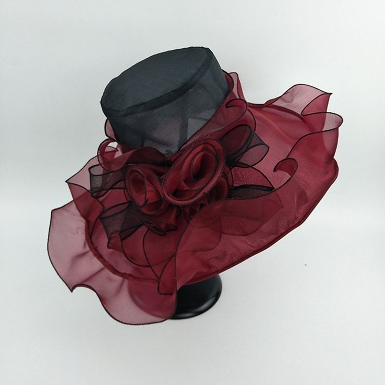 Sunhat Floral De Organza Feminino