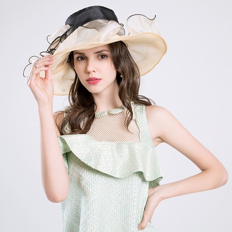 Sunhat Floral De Organza Feminino