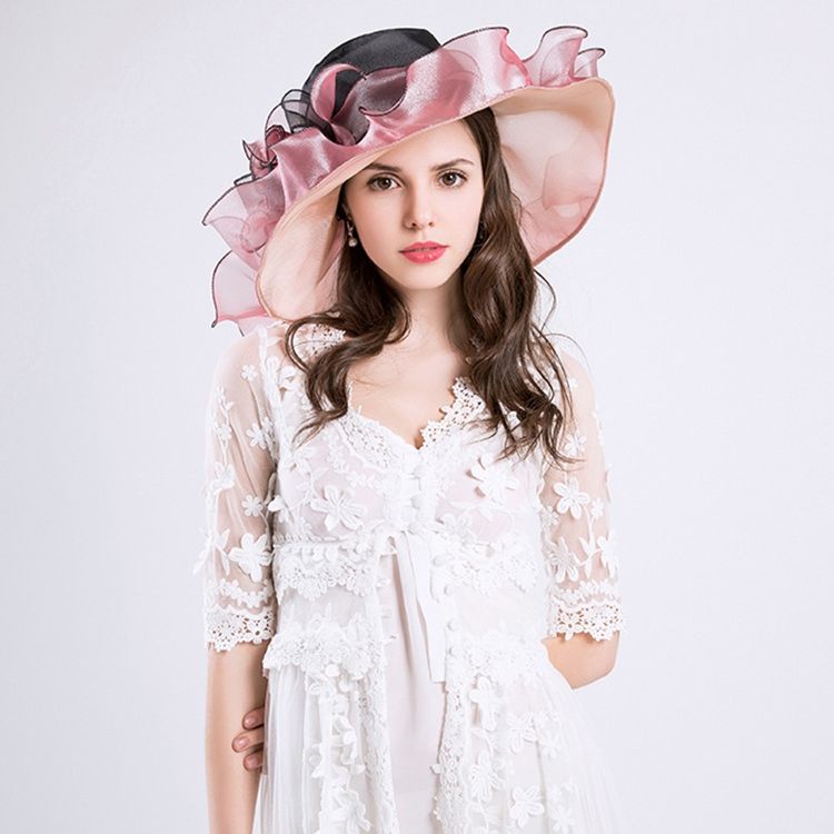 Sunhat Floral De Organza Feminino