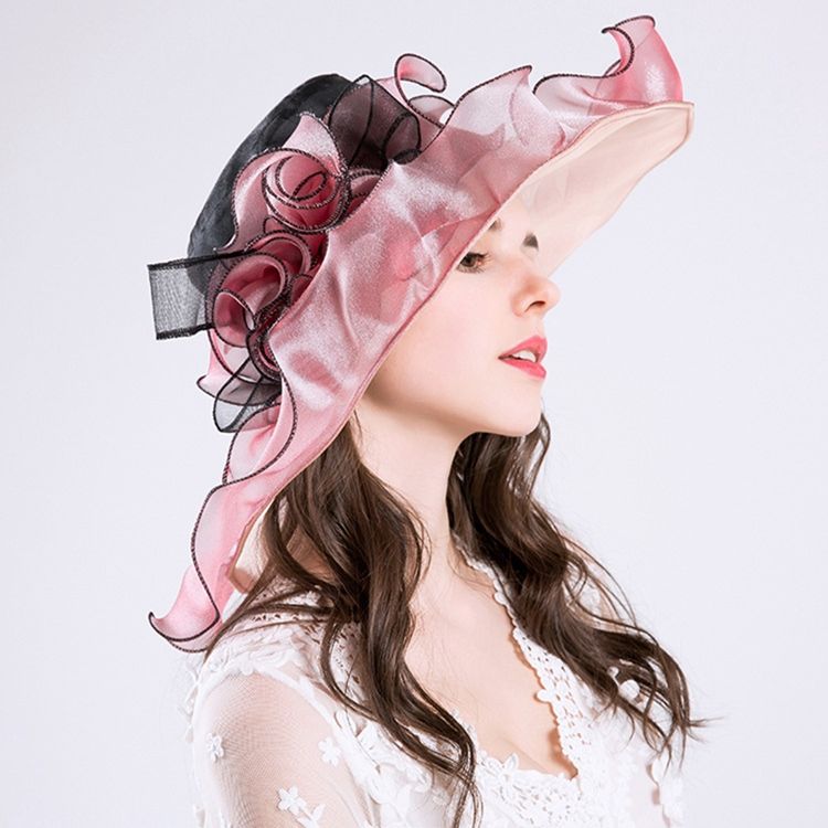 Sunhat Floral De Organza Feminino