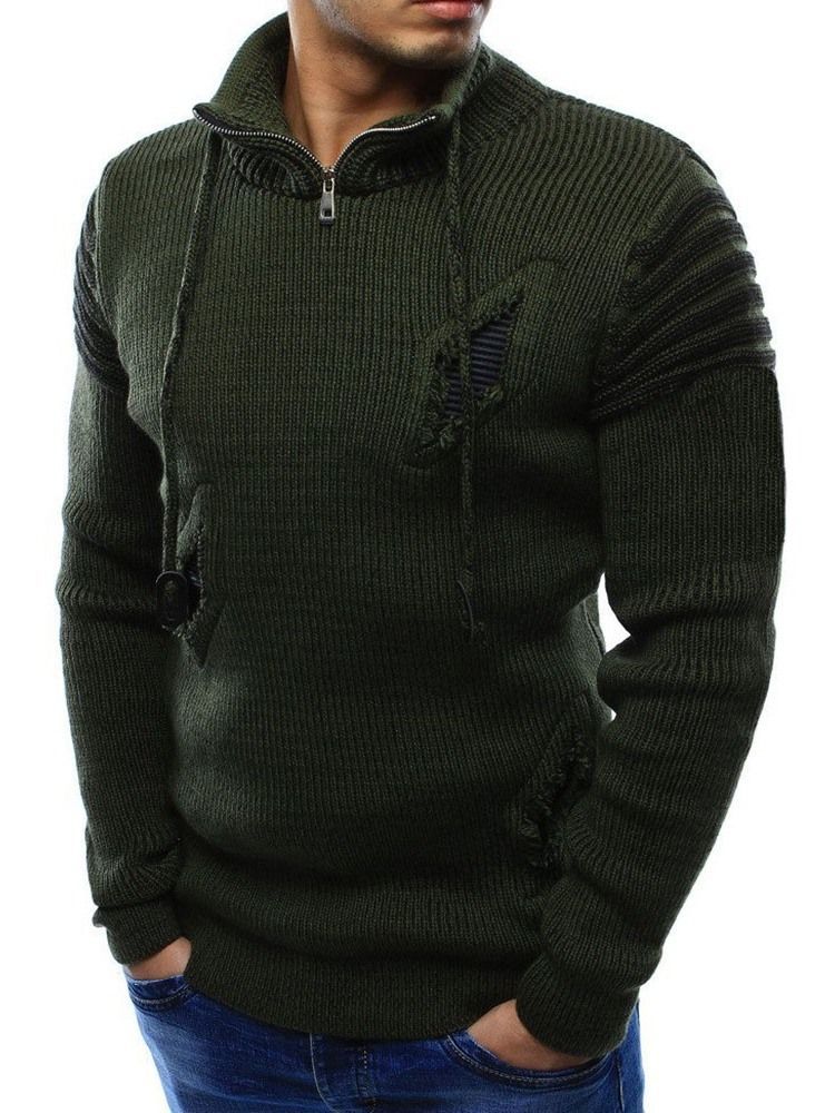 Camisola Masculina Reta Estilo Zíper Casual