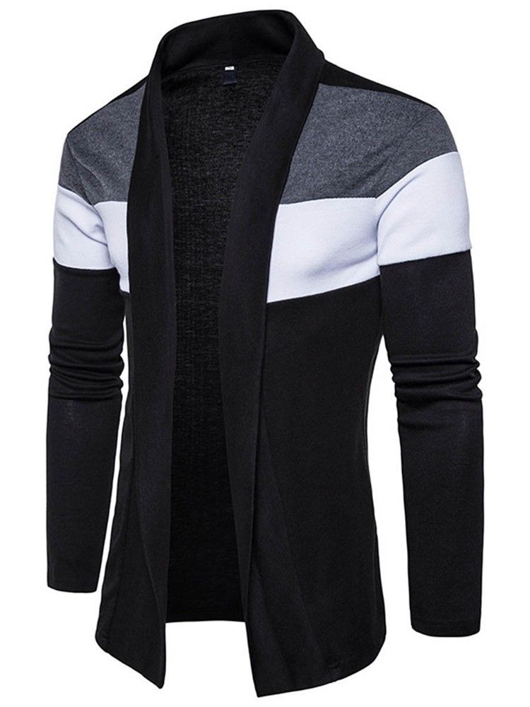 Color Block Cardigan Vogue Casual Masculino Knitwear