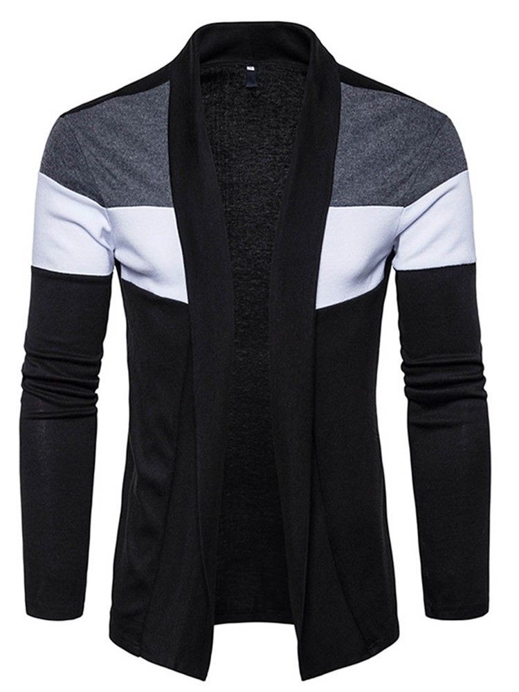 Color Block Cardigan Vogue Casual Masculino Knitwear