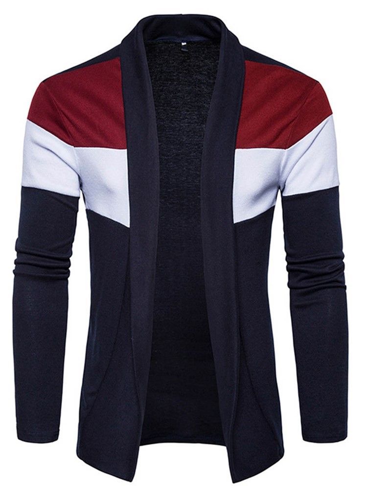 Color Block Cardigan Vogue Casual Masculino Knitwear