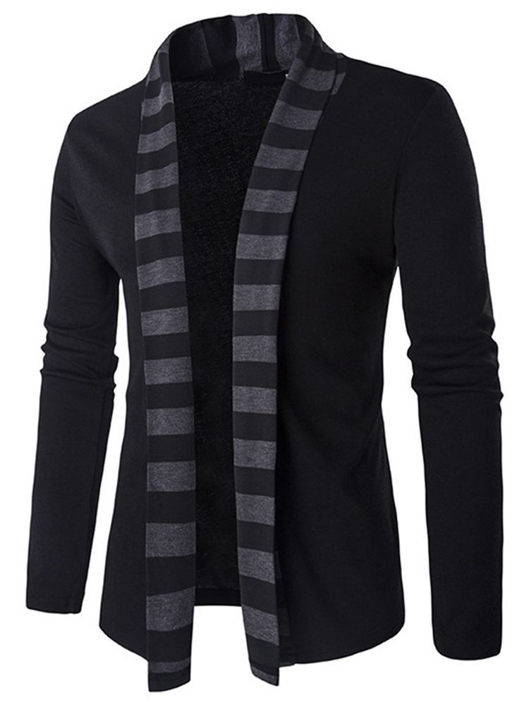 Suéter Casual Masculino Stripe Cardigan