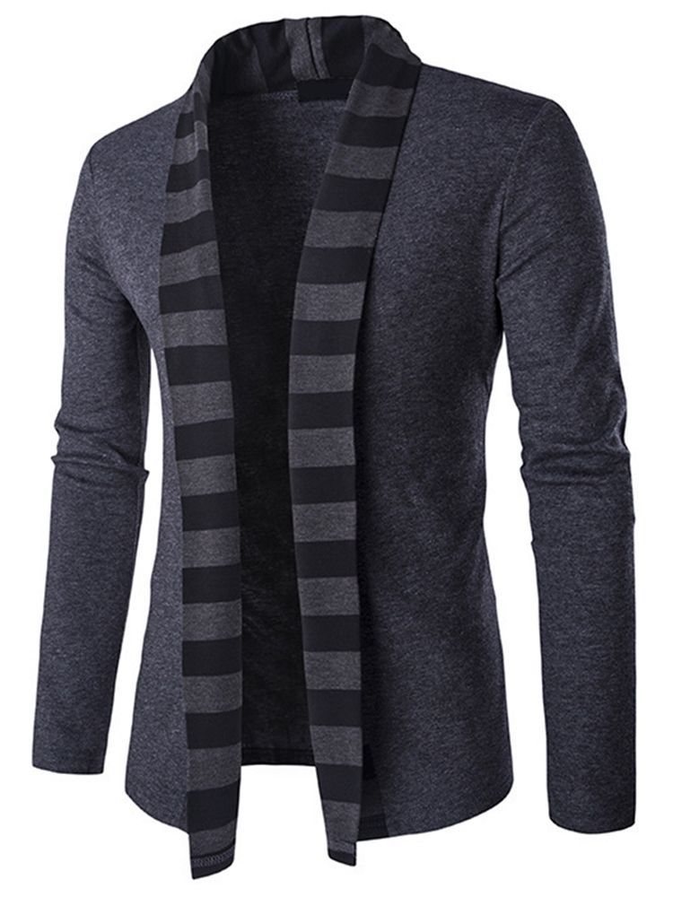 Suéter Casual Masculino Stripe Cardigan