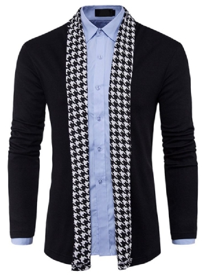 Suéter Houndstooth Slim Fall Masculino Padrão