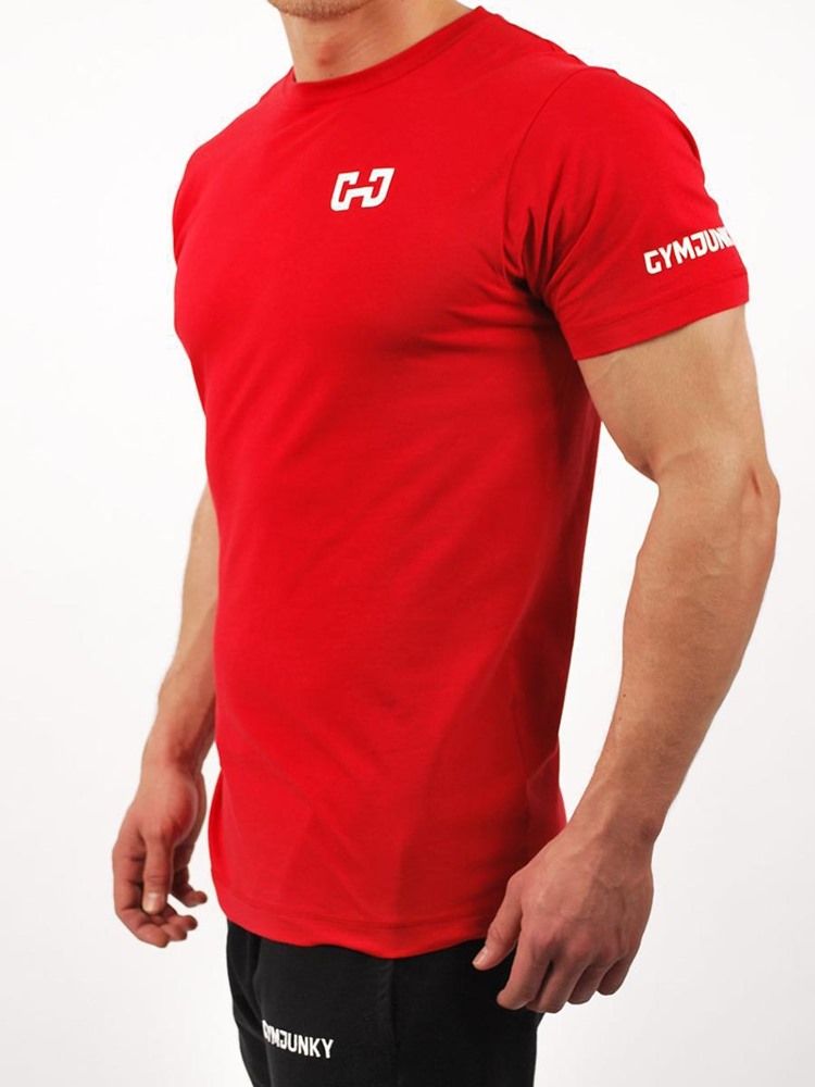 Camiseta Masculina De Manga Curta Estampada Em Bloco De Ginástica Esportiva