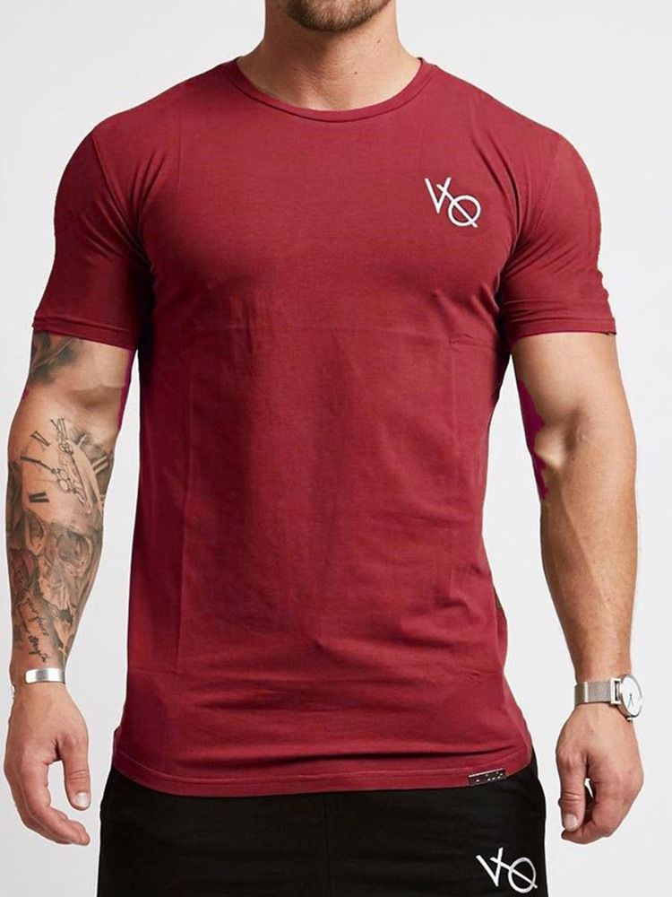 Camiseta Masculina Respirável Estampa Pulôver De Ginástica Esportiva