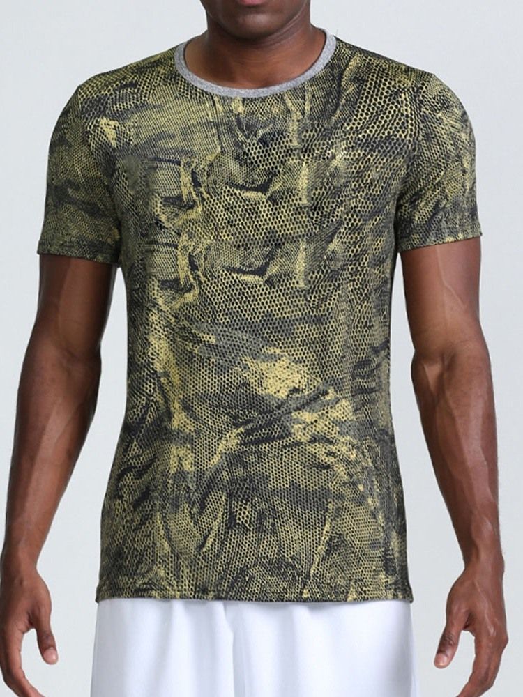 Camiseta Respirável Camuflagem Camuflagem Pesca Camiseta Masculina