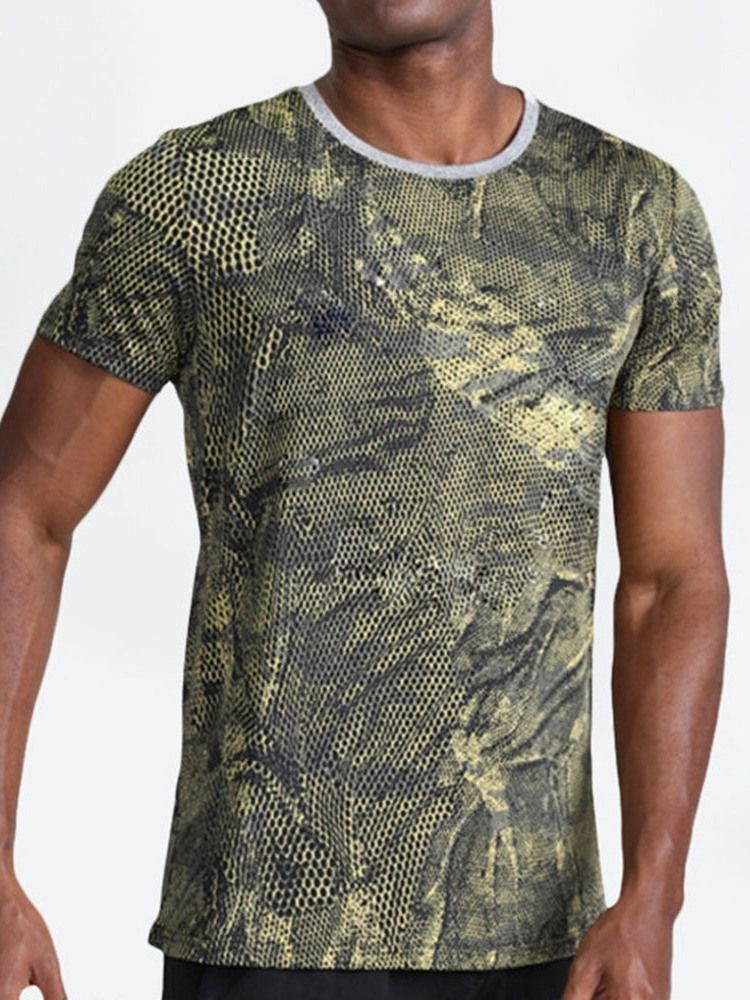 Camiseta Respirável Camuflagem Camuflagem Pesca Camiseta Masculina