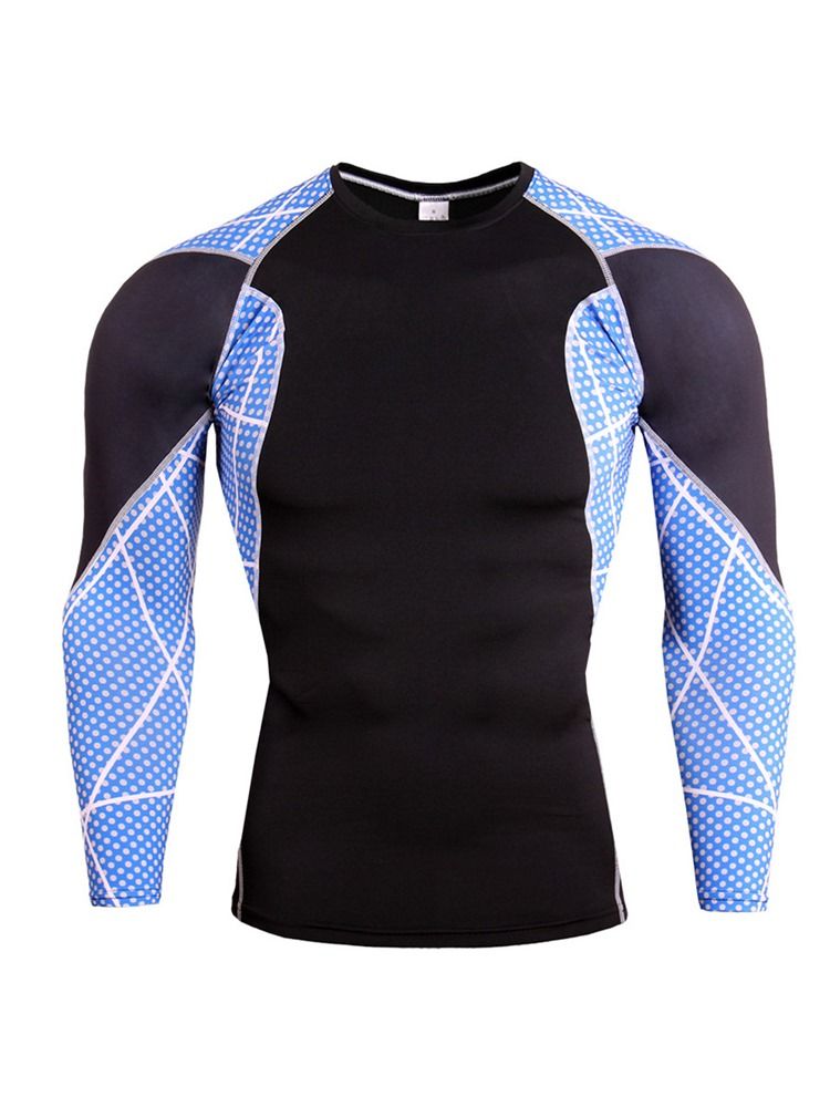 Masculino Patchwork Anti-sweat Mistura Algodão Tops Esportivos