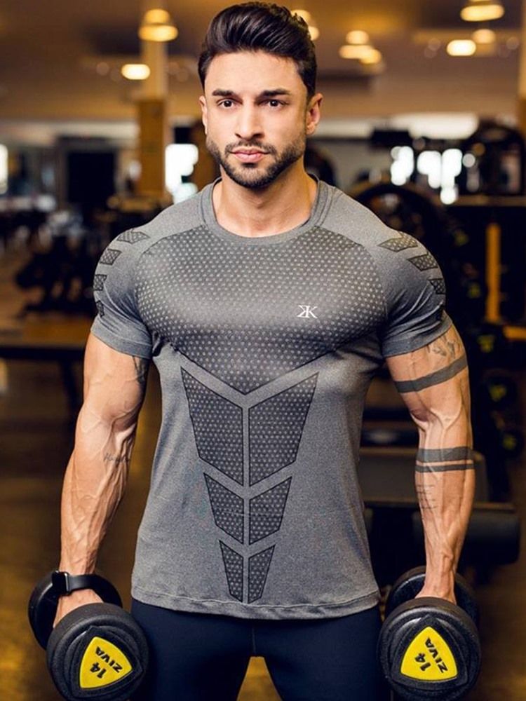 Pulôver Masculino Respirável De Secagem Rápida Camiseta Esportiva Para Ginástica