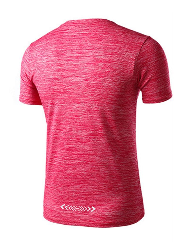 Tops De Esportes De Caminhada Masculinos Anti-encolhimento De Manga Curta Sólida