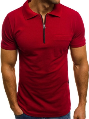 Camiseta Casual Simples De Gola Polo Masculina Solta