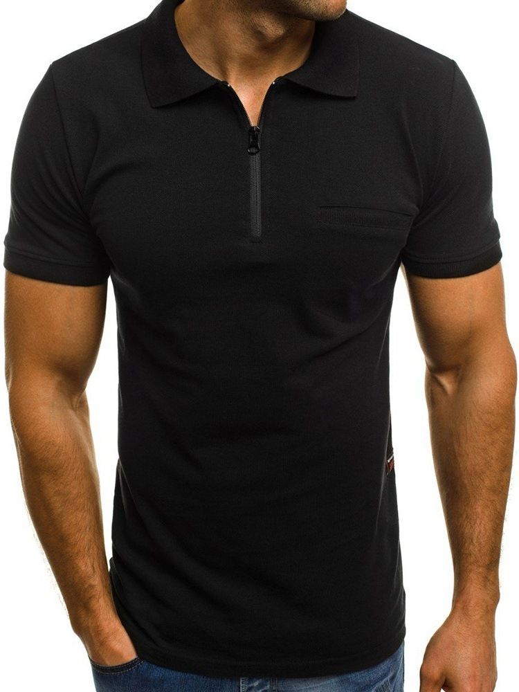 Camiseta Casual Simples De Gola Polo Masculina Solta