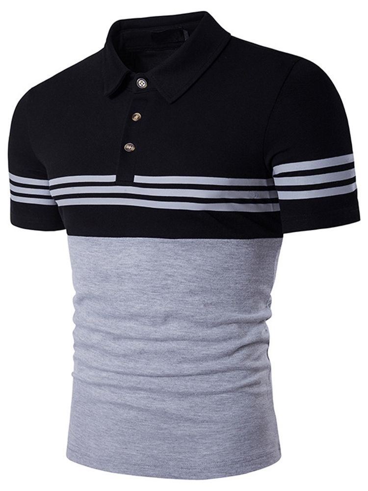 Camiseta Polo Masculina Colorida Block Stripe