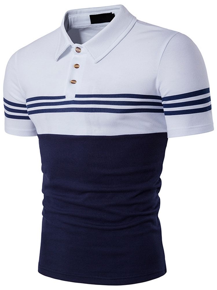 Camiseta Polo Masculina Colorida Block Stripe