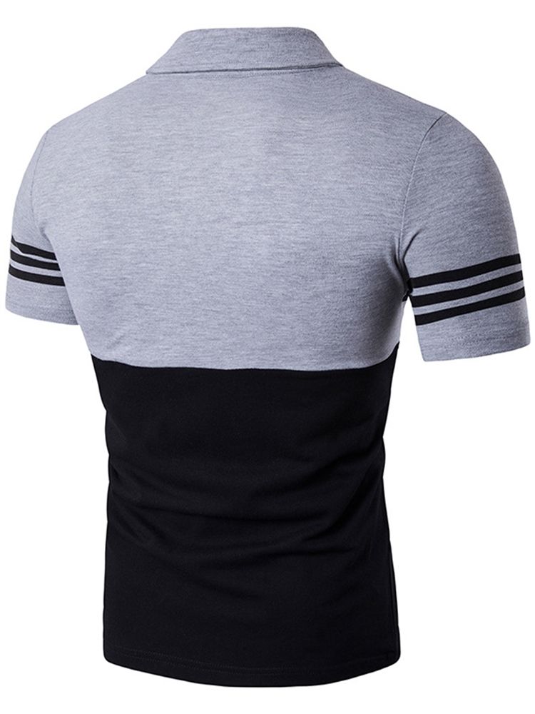 Camiseta Polo Masculina Colorida Block Stripe