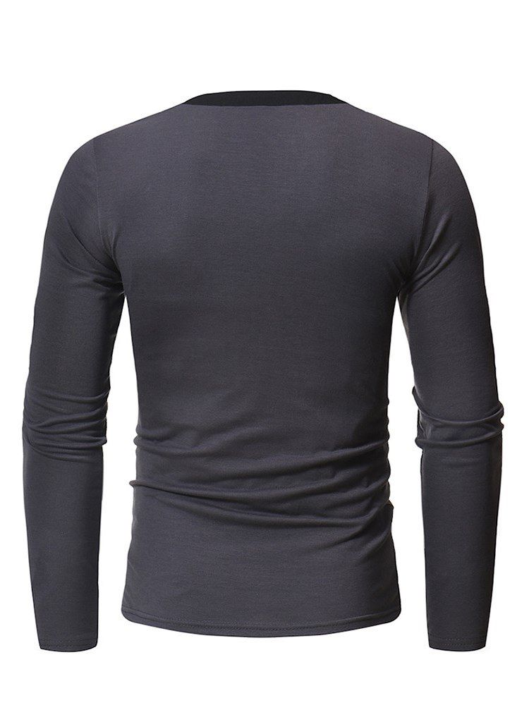 Camisetas Masculinas Lisas Com Decote Em V Esguio