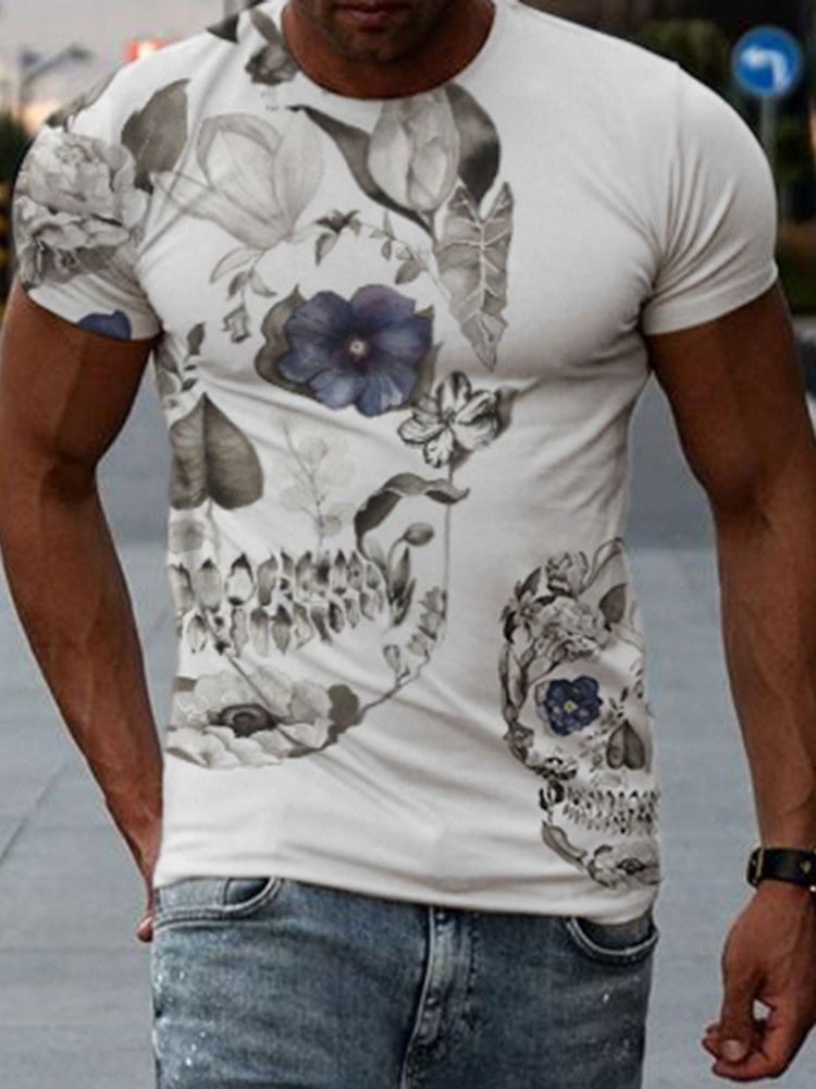 Estampa Camiseta Masculina Com Gola Redonda