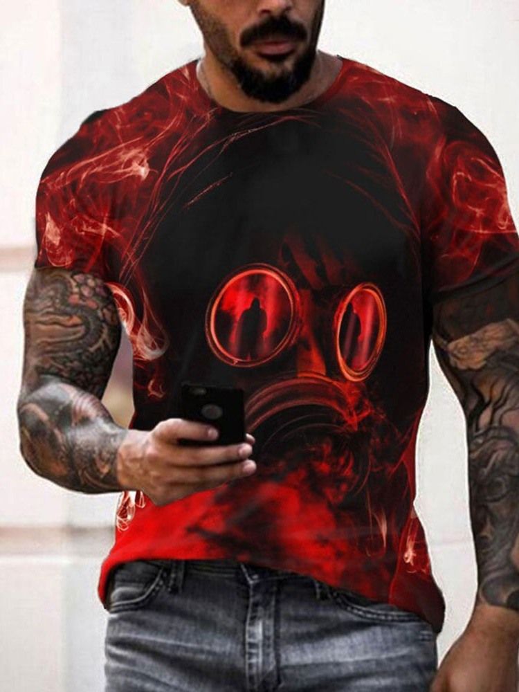 Impressão 3d Camiseta Casual De Gola Redonda Pulôver Manga Curta Masculina