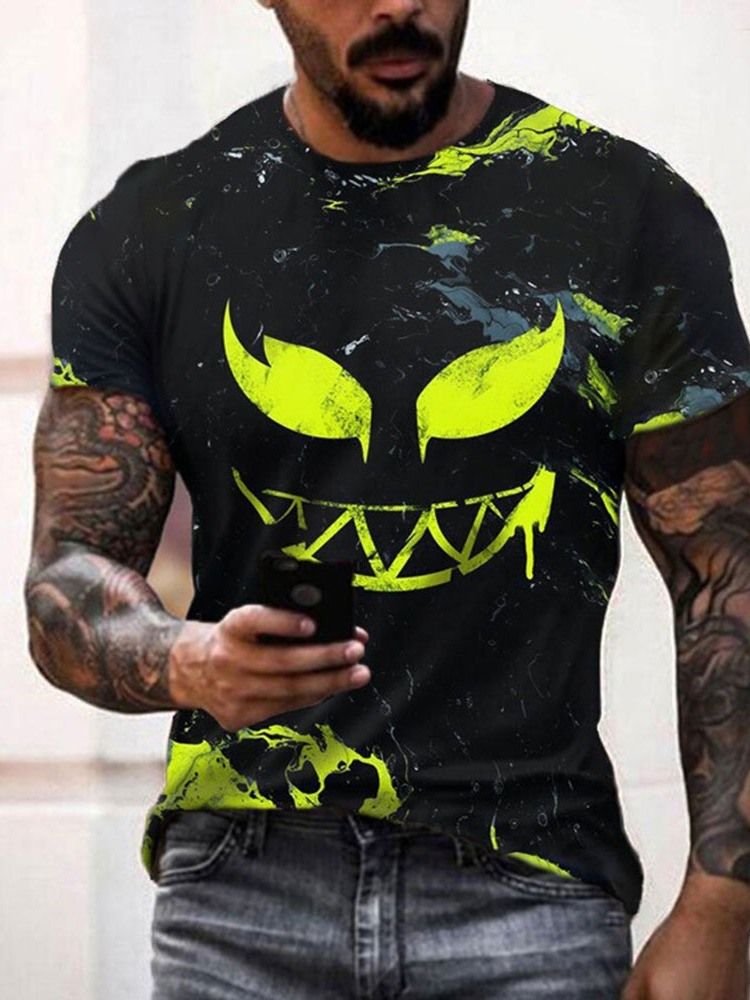 Impressão 3d Camiseta Casual De Gola Redonda Pulôver Manga Curta Masculina