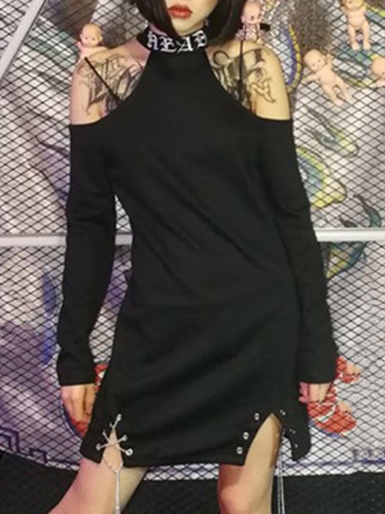 Vestido Feminino Fantasia De Manga Comprida Acima Do Joelho Com Cordões