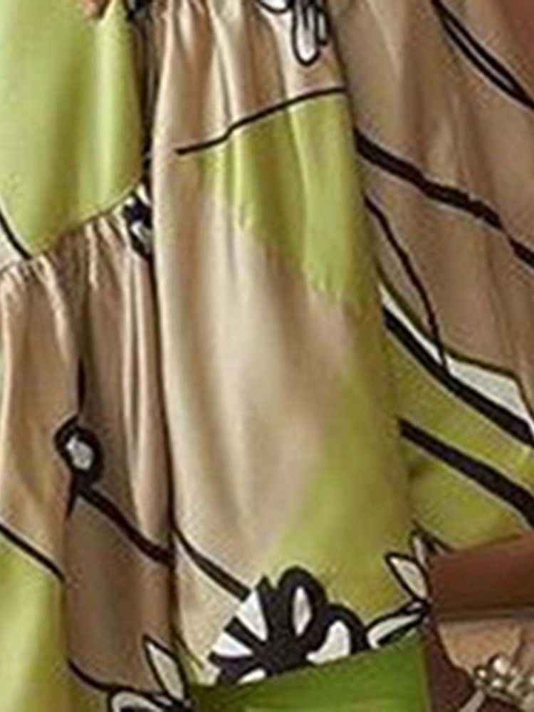 Vestido Feminino Sem Mangas Até O Chão Assimétrico Cor Bloco De Cintura Alta