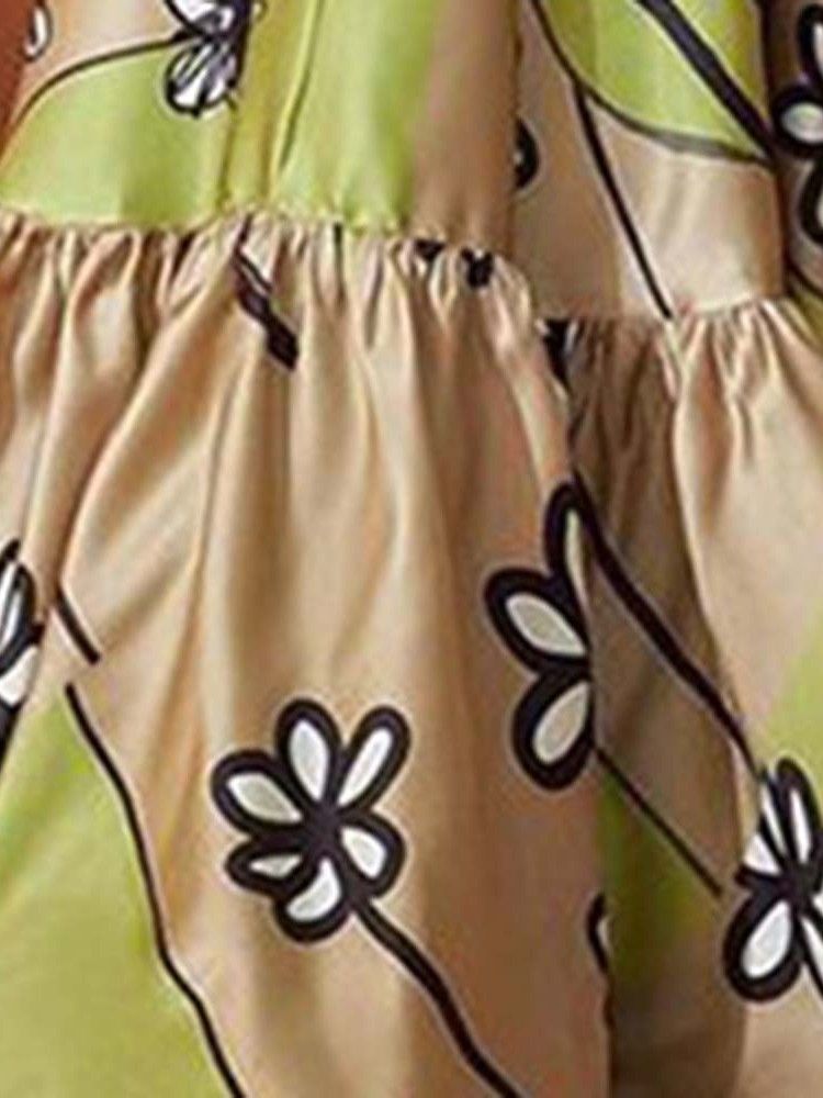 Vestido Feminino Sem Mangas Até O Chão Assimétrico Cor Bloco De Cintura Alta